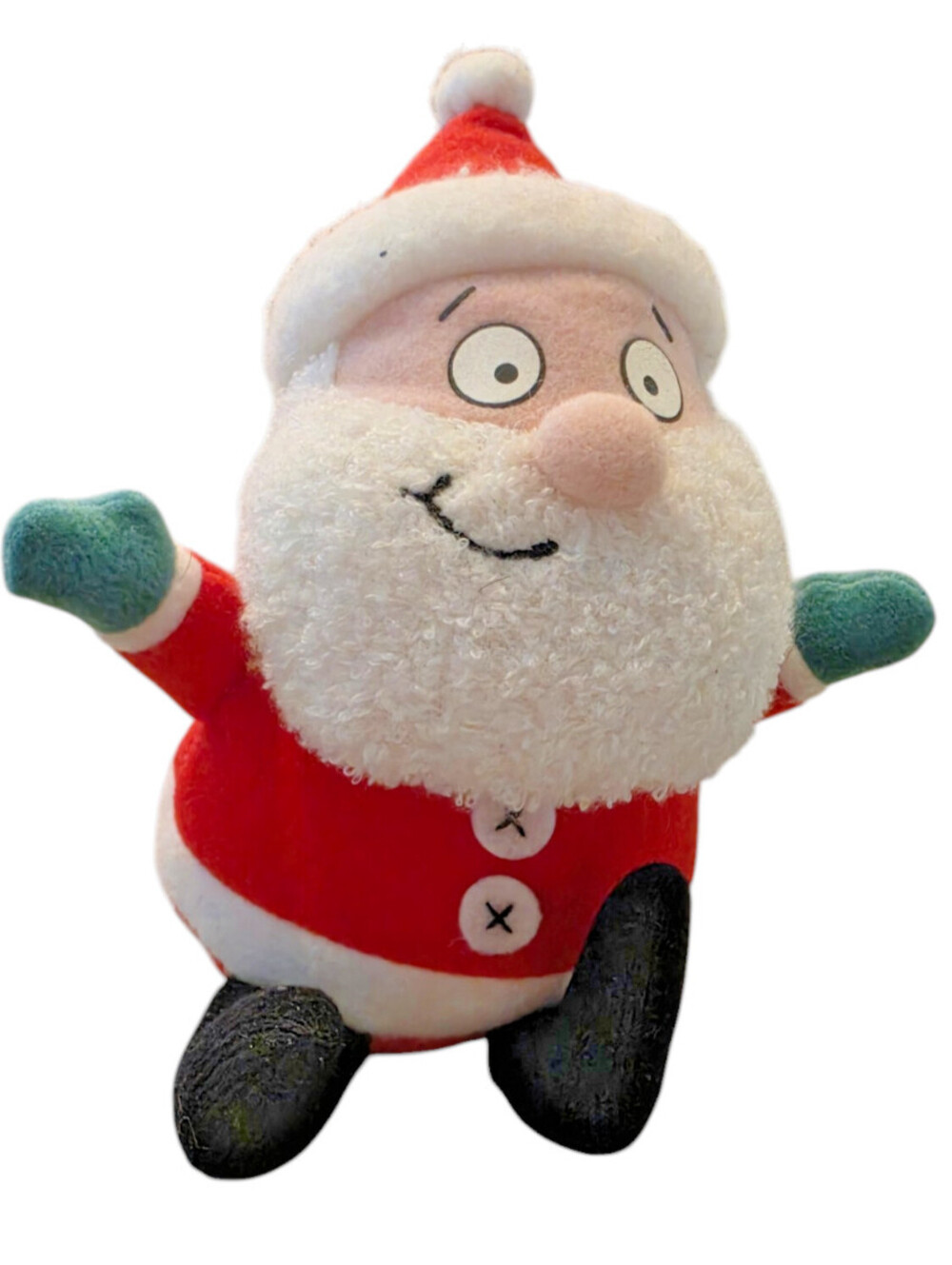 Vintage 1990s Hallmark Plush Santa Claus Christmas Small Cartoon Face